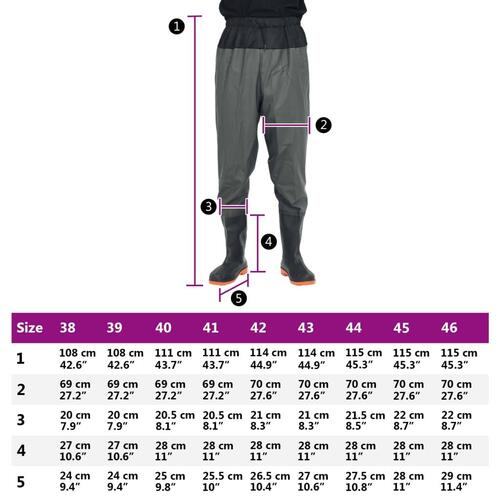 Waist waders med støvler str. 45 mørkegrøn