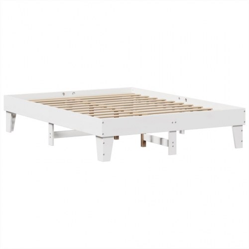 Sengeramme 160 x 200 cm i massivt fyrretræ - hvid