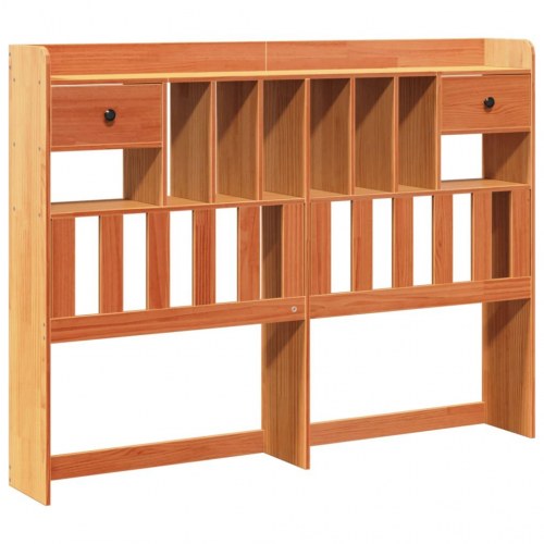 Sengegavl med opbevaring 160 cm i massivt fyrretræ - gyldenbrun