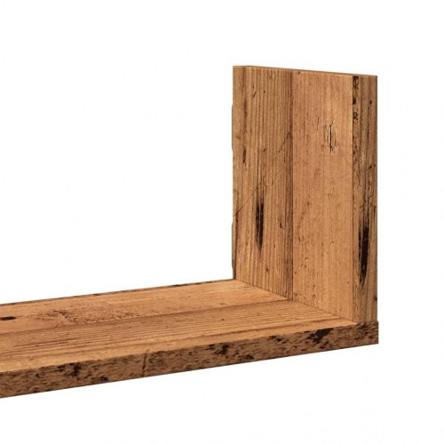 Væghylder 3 stk. 80×18×18 cm i konstrueret træ - gammelt træ-look