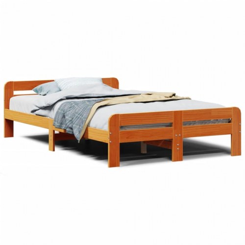 Sengeramme uden madras 120x200 cm massivt fyrretræ gyldenbrun