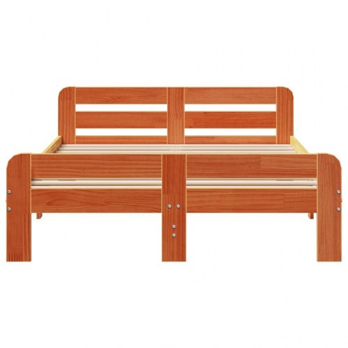 Sengeramme uden madras 120x200 cm massivt fyrretræ gyldenbrun