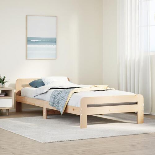 Sengeramme uden madras 75x190 cm massivt fyrretræ
