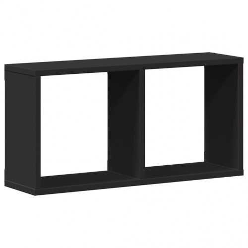 Vægskab 60 × 16 × 30 cm i konstrueret træ - sort