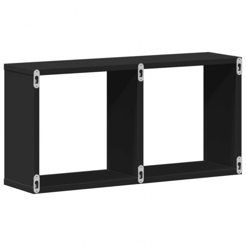 Vægskab 60 × 16 × 30 cm i konstrueret træ - sort