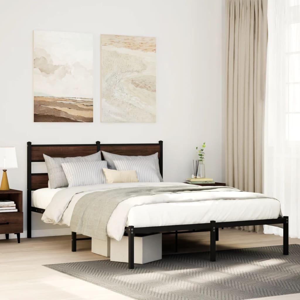 Sengeramme m. sengegavl 137x190 cm uden madras brunt eg