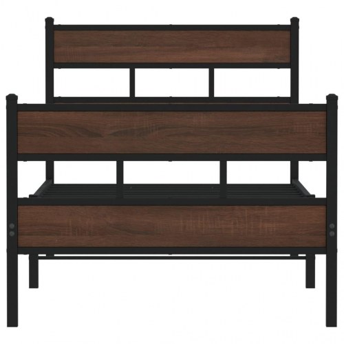 Sengeramme med sengegavl 75 x 190 cm - brunt eg