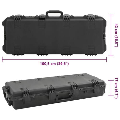 Transportabel flightcase 100,5x42x17 cm PP sort