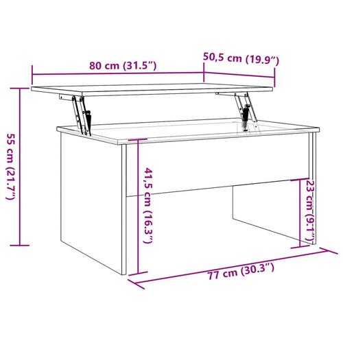 Sofabord 80x50,5x41,5 cm konstrueret træ kunsteg