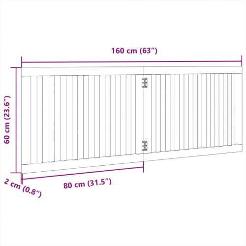 Hundegitter foldbart - 2 paneler, 160 cm i poppeltræ