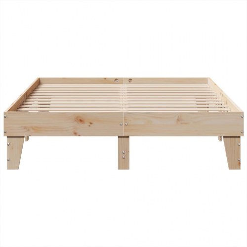 Sengeramme uden madras 140x190 cm massivt fyrretræ