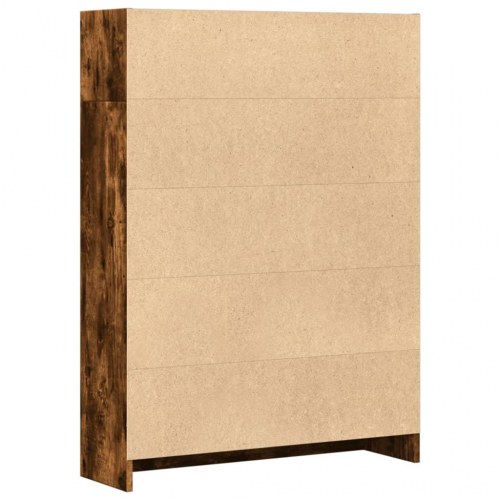 Bogreol i konstrueret træ 80 x 24 x 109 cm - røget egetræsfarve