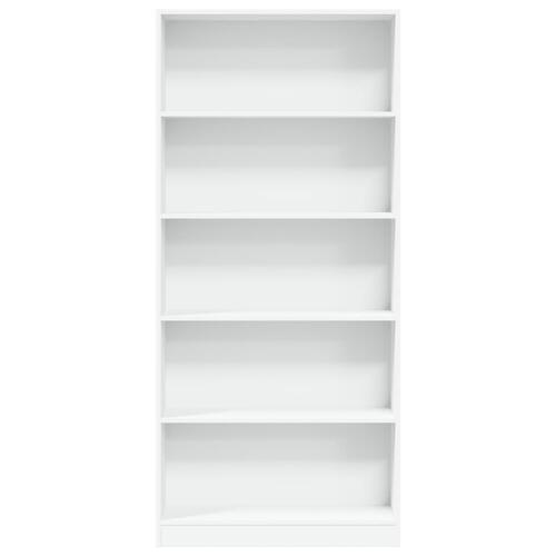 Bogreol 80x24x176 cm konstrueret træ hvid