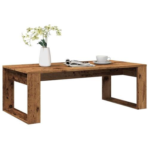 Sofabord 102x50x35 cm konstrueret træ antikt træ