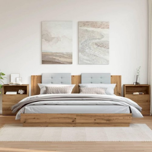 Sengeborde - 2 stk. i konstrueret træ, kunsteg 50×32×60 cm