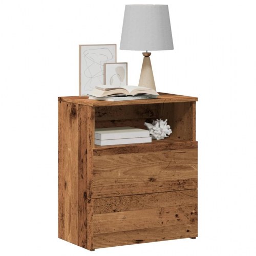 Sengeborde 2 stk. - 50×32×60 cm i konstrueret træ, gammelt trælook