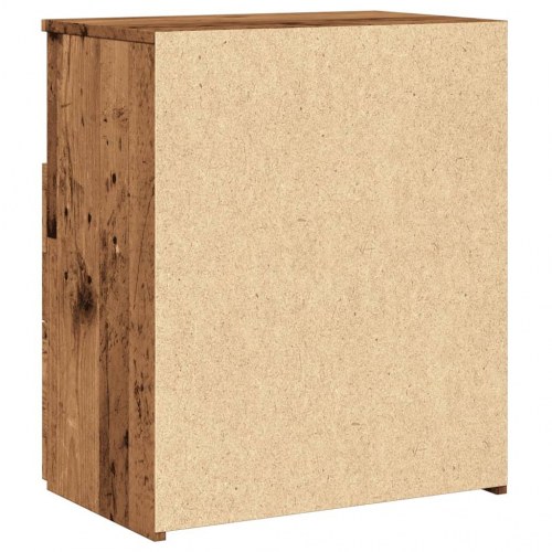Sengeborde 2 stk. - 50×32×60 cm i konstrueret træ, gammelt trælook