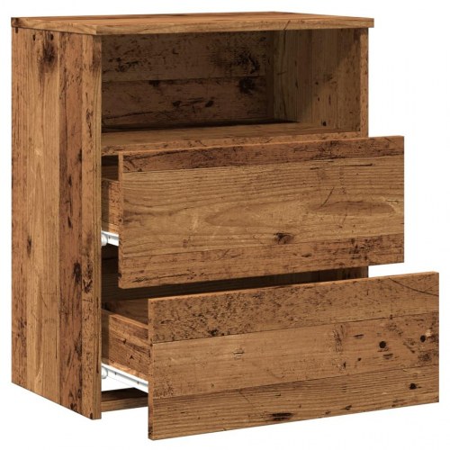 Sengeborde 2 stk. - 50×32×60 cm i konstrueret træ, gammelt trælook