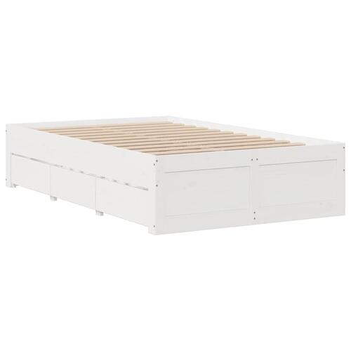 Sengeramme m. skuffer 120x190 cm uden madras massivt fyr hvid