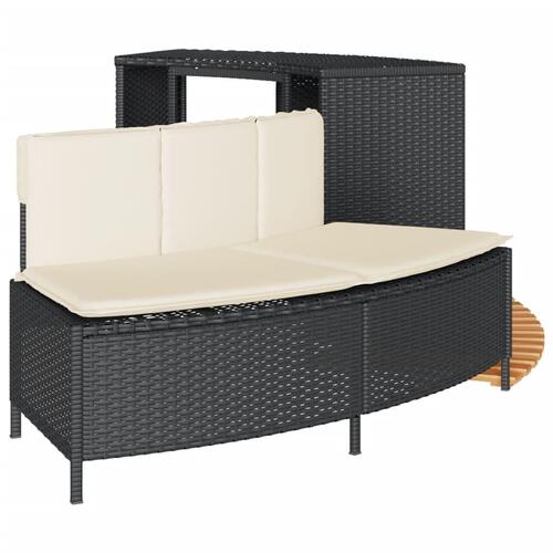 Spakant polyrattan og massivt akacietræ sort