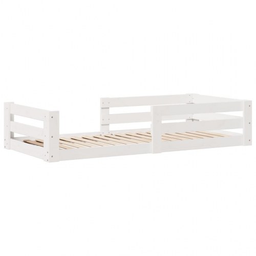 Sengeramme uden madras 70 x 140 cm i massivt fyrretræ - hvid