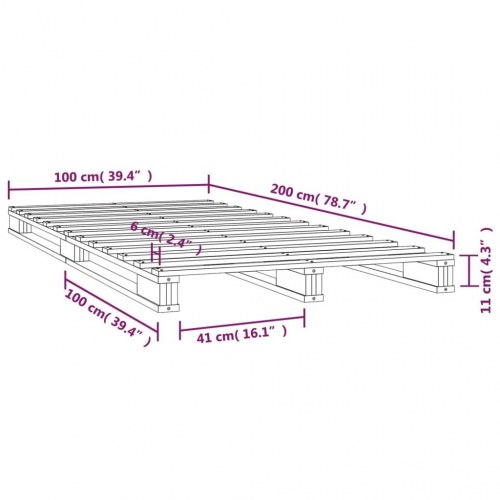 Palleseng 100x200 cm massivt fyrretræ