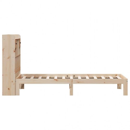 Seng med reol uden madras 75x190 cm massivt fyrretræ