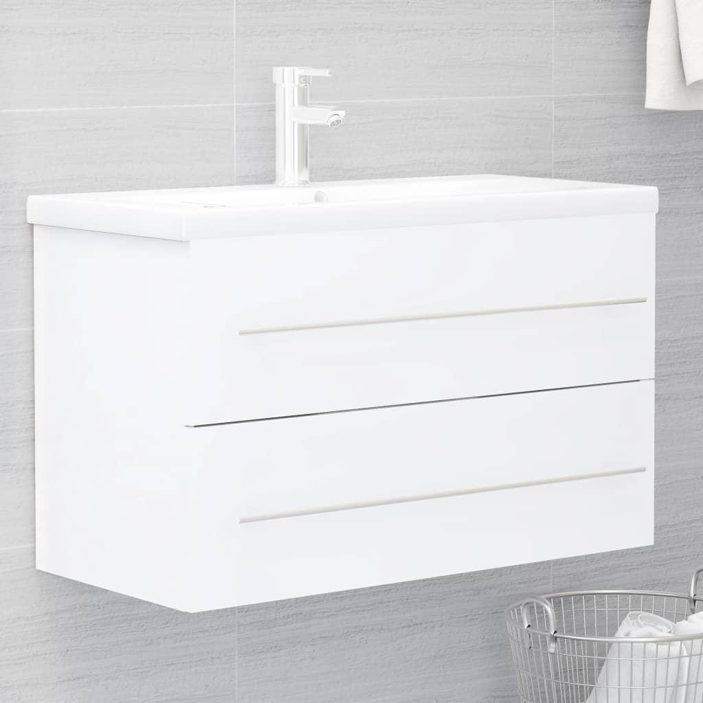 Skab til håndvask 80x38,5x48 cm konstrueret træ hvid