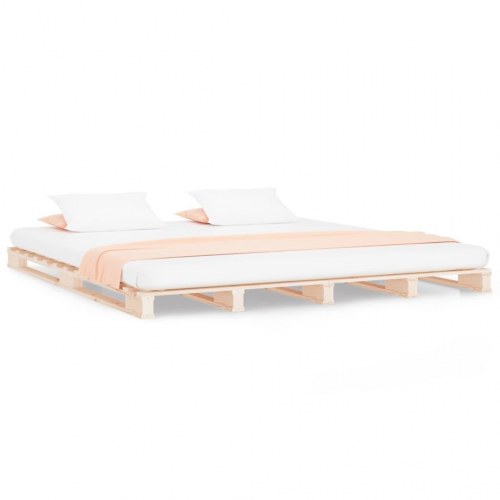 Palleseng 200 x 200 cm i massivt fyrretræ - sengeramme i træ