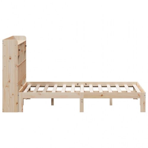 Seng med reol 140x200 cm i massivt fyrretræ - uden madras