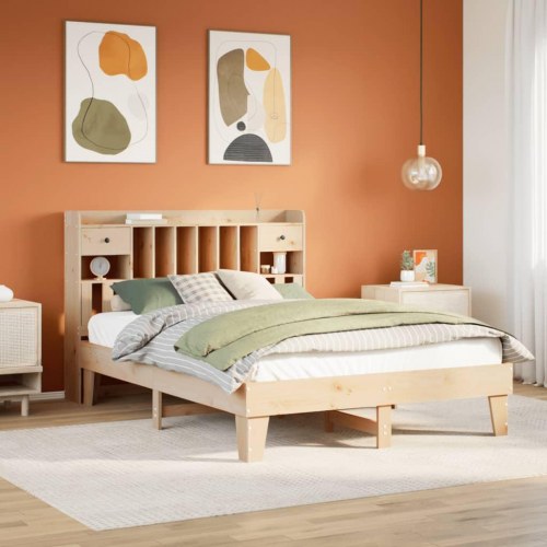 Sengeramme uden madras 150x200 cm massivt fyrretræ