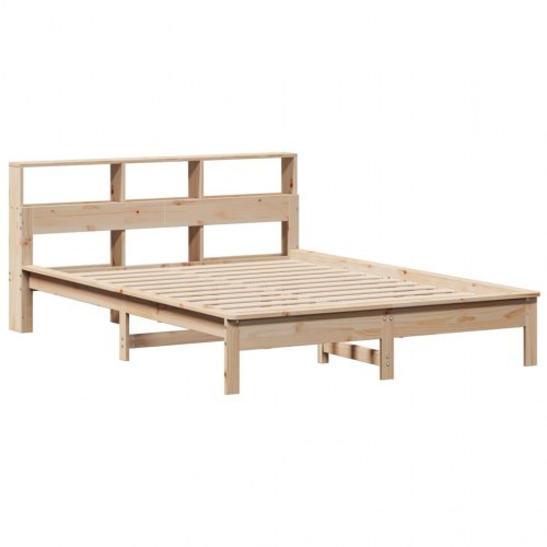Sengeramme med hovedgærde 140 x 190 cm i massivt fyrretræ