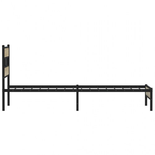 Sengeramme 100 x 200 cm i stål og konstrueret træ - sonoma-eg
