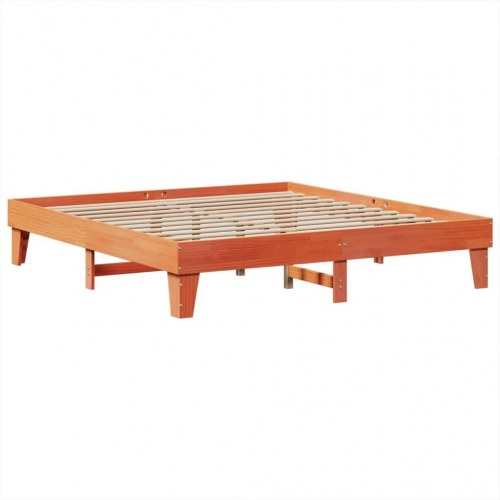 Sengeramme 200x200 cm i massivt fyrretræ - gyldenbrun
