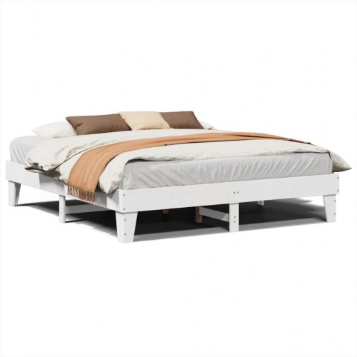 Sengeramme uden madras 180x200 cm massivt fyrretræ hvid