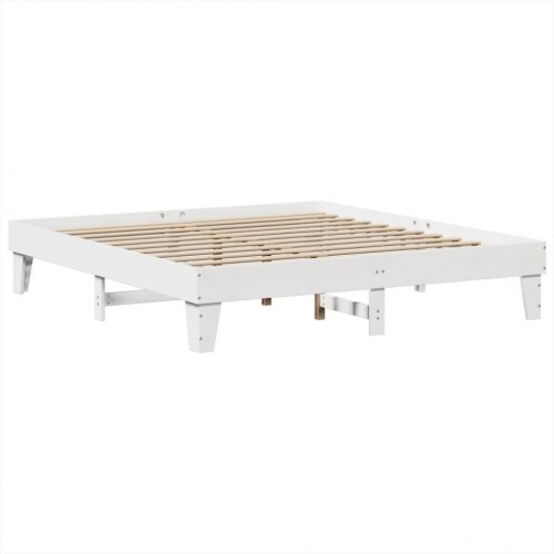 Sengeramme uden madras 180x200 cm massivt fyrretræ hvid