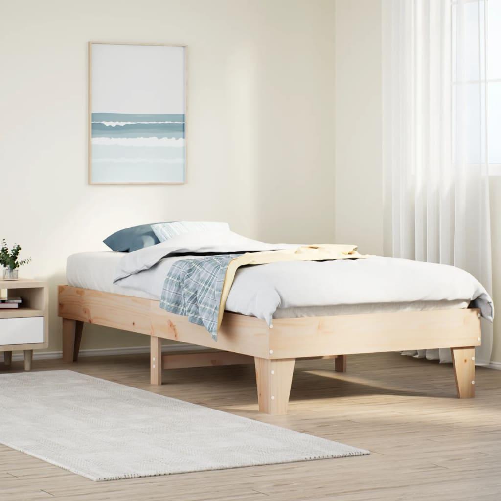 Sengeramme uden madras 90x200 cm massivt fyrretræ