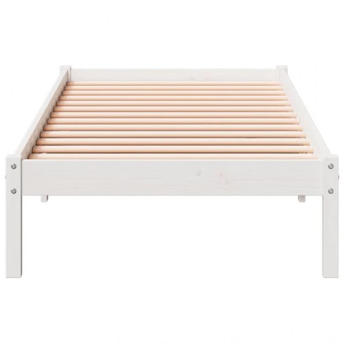 Ekstra lang sengeramme 100x210 cm - massivt fyrretræ, hvid