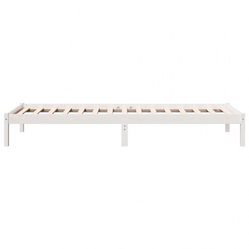 Ekstra lang sengeramme 100x210 cm - massivt fyrretræ, hvid