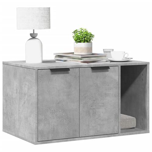 Toiletskjuler kattebakke 80x50x45 cm konstrueret træ betongrå
