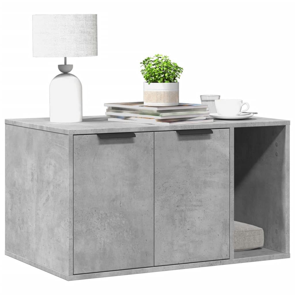 Toiletskjuler kattebakke 80x50x45 cm konstrueret træ betongrå