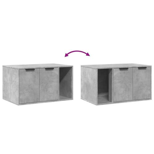 Toiletskjuler kattebakke 80x50x45 cm konstrueret træ betongrå