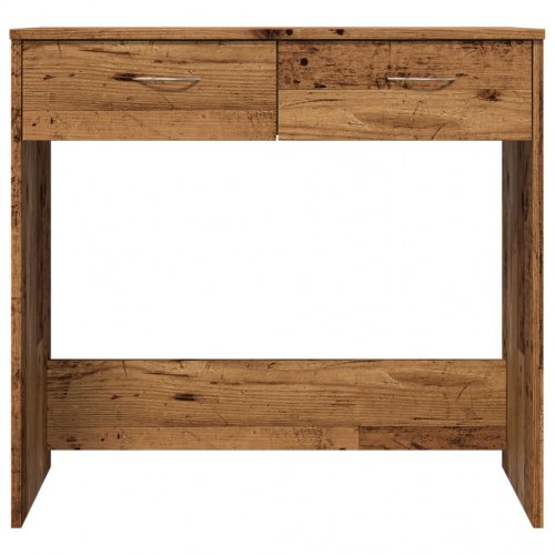 Skrivebord 80 × 40 × 75 cm i konstrueret træ - antikt træ, med 2 skuffer