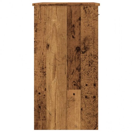 Skrivebord 80 × 40 × 75 cm i konstrueret træ - antikt træ, med 2 skuffer