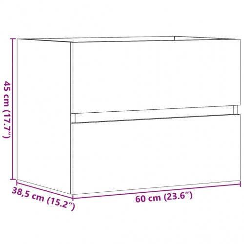 Underskab til vask 60 x 38,5 x 45 cm - antikt træ