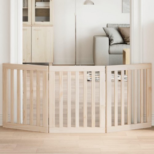 Hundegitter foldbart 3 paneler 150 cm poppeltræ