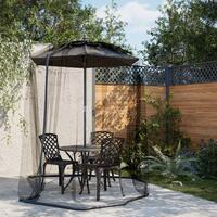 Myggenet til parasol 220 Φ300x230 cm trådnet sort