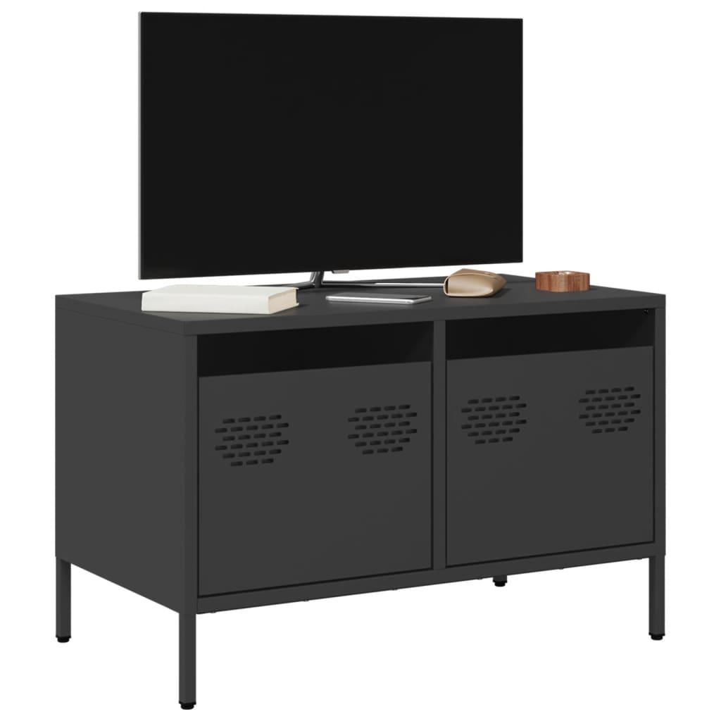 Tv-Bord 68X39X43,5 Cm Koldvalset Stål - 68 cm / Sort