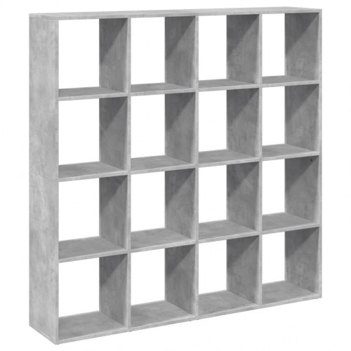 Bogreol med 16 rum - betongrå 137,5 x 29 x 137,5 cm