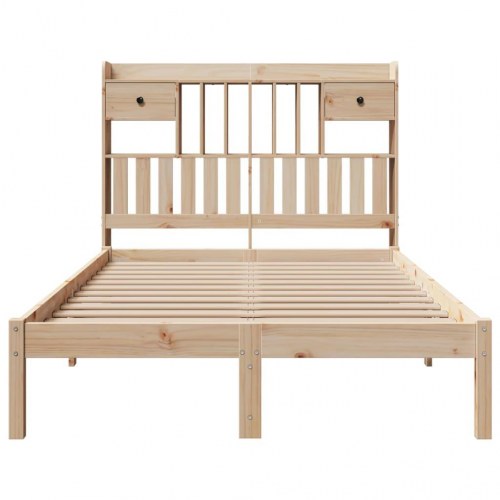 Seng med reolgavl uden madras 135 x 190 cm - massivt fyrretræ